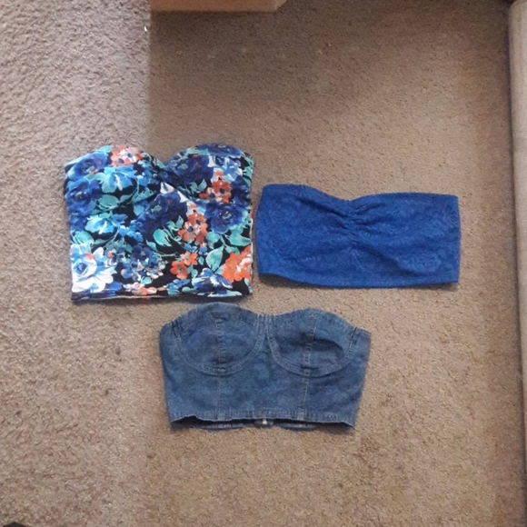 Forever 21 Tops - 3 Strapless crop top bralette